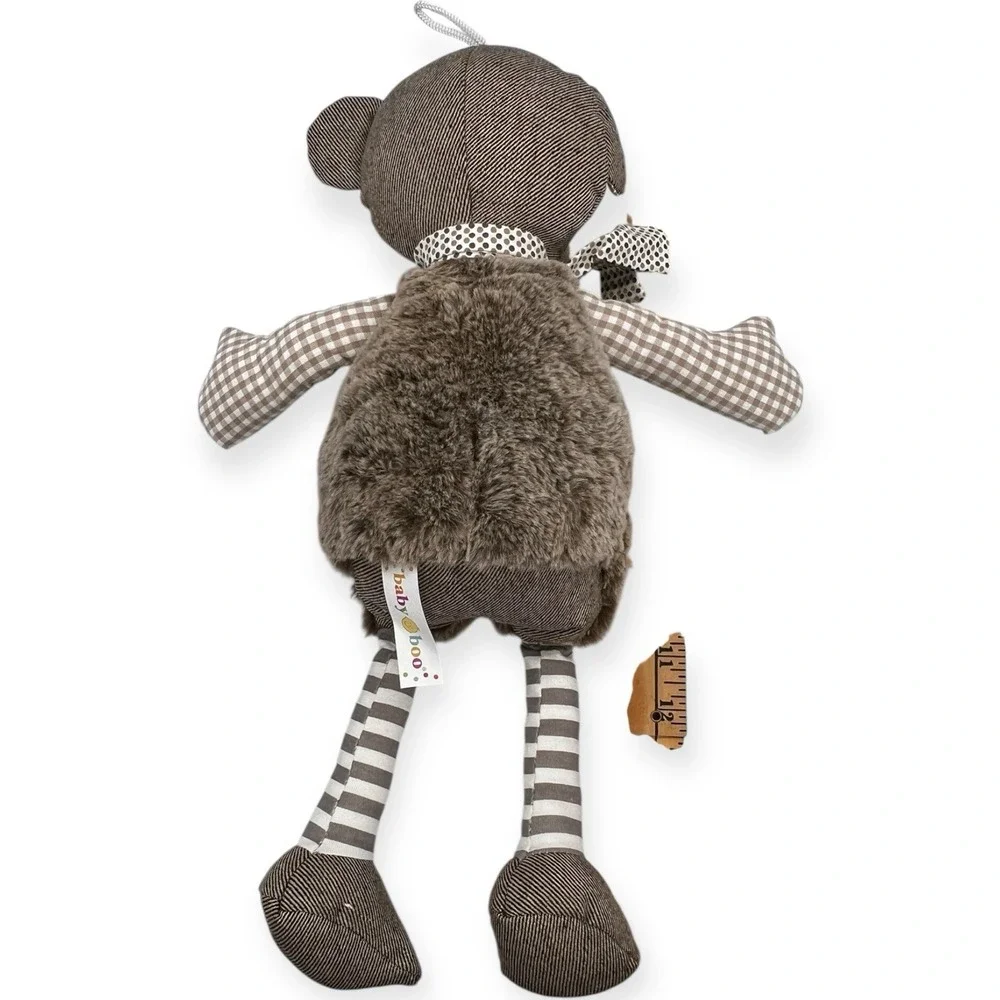 BabyBoo Australia Monkey Plush Strip Gingham Burlap Fuzz‎ Mixed Media